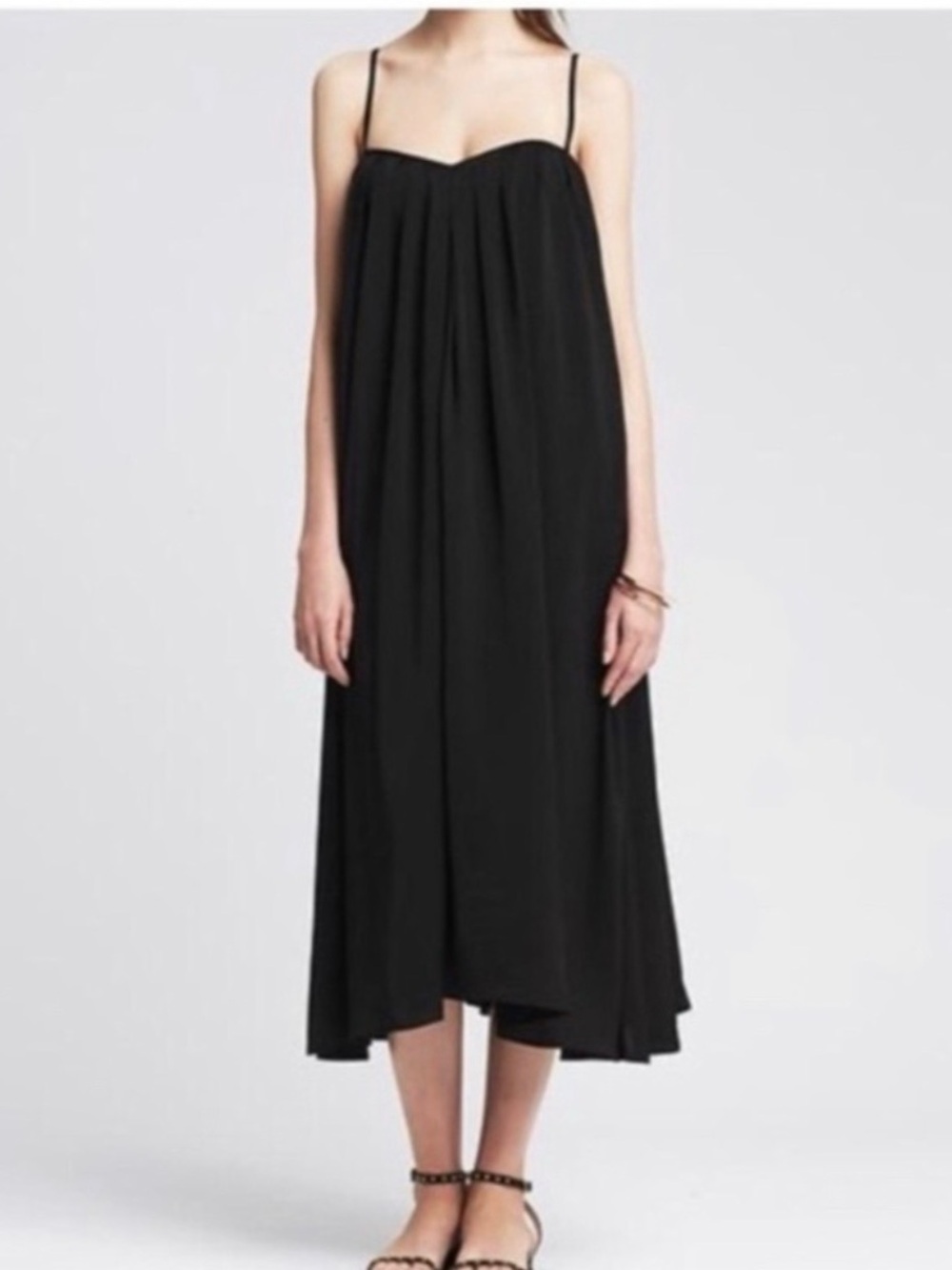Banana Republic Black Trapeze Midi Dress